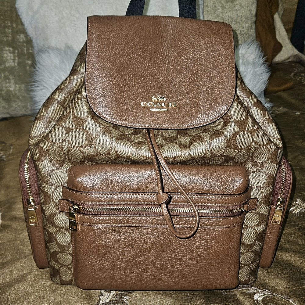Coach Brown Signature Backpack